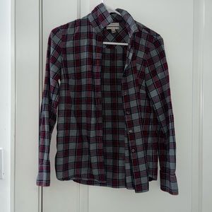 red, white, and blue flannel